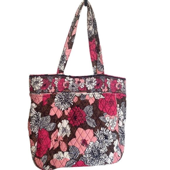 Vera Bradley 3 Pocket Tote - Mocha Rouge - Picture 4 of 5